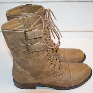 RAMPAGE Jaycer Faux Leather Women Combat Boots Mid